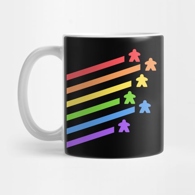 Rainbow Meeples Board Games Addict by pixeptional